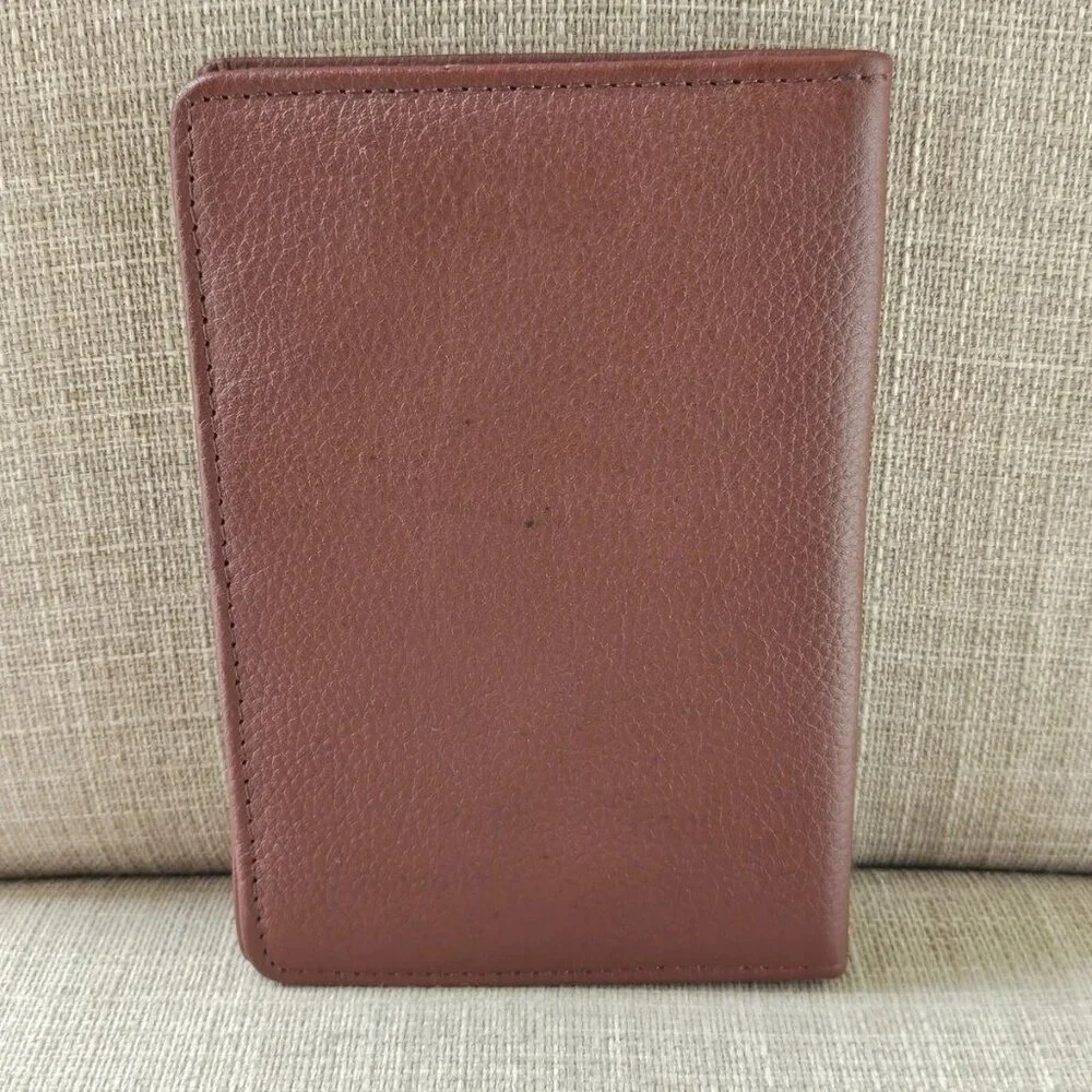 Travel Wallet Passport Holder Brown Genuine Leather Card Holder Purse Handmade